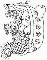 Fruit Basket Coloring Pages Vegetable Vegetables Drawing Fruits Color Print Getdrawings Printable Comments sketch template