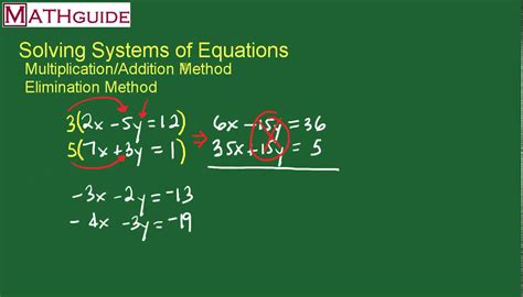 systems  equations multiplicationaddition method youtube