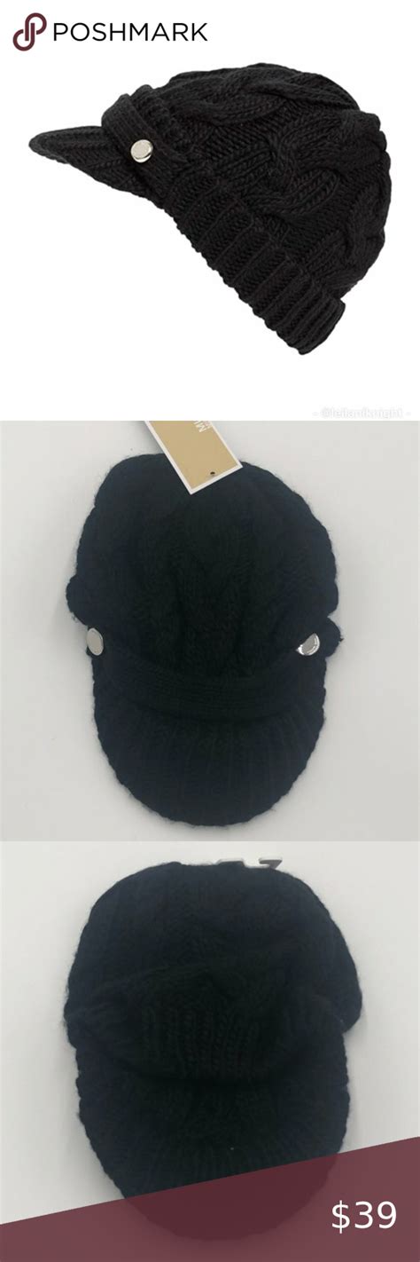 Nwt Michael Kors Cable Knit Hat With Brim 0s Knit Hat With Brim