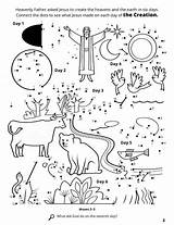 Coloring Creation Pages Lds Connect Jesus Days Sheets Earth Pdf Dot God Dots Bible Kids Printable Worksheets Preschool Animals Heavenly sketch template