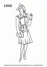 1940s 40s Utility Colouring sketch template