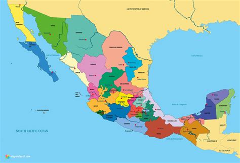 Mapa De Mexico Con Nombres Para Imprimir Magrup Hot Sex Picture