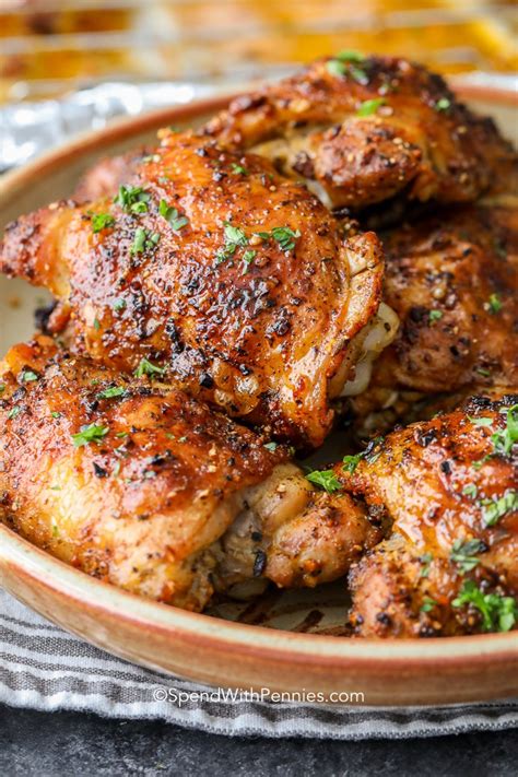 crispy baked chicken thighs {perfect every time} spend with pennies