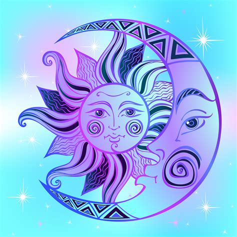 The Moon And The Sun Ancient Astrological Symbol
