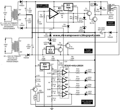 automatic battery charger electronic circuits diagram