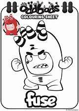 Oddbods Coloring Fuse Pages Printable Colouring sketch template