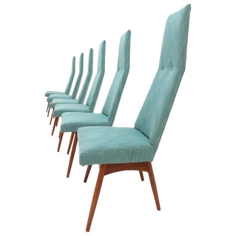 mid century modern adrian pearsall tall  dining chairs set