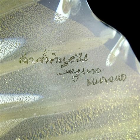Archimede Seguso Murano Signed Vintage Black Gold Italian Art Glass