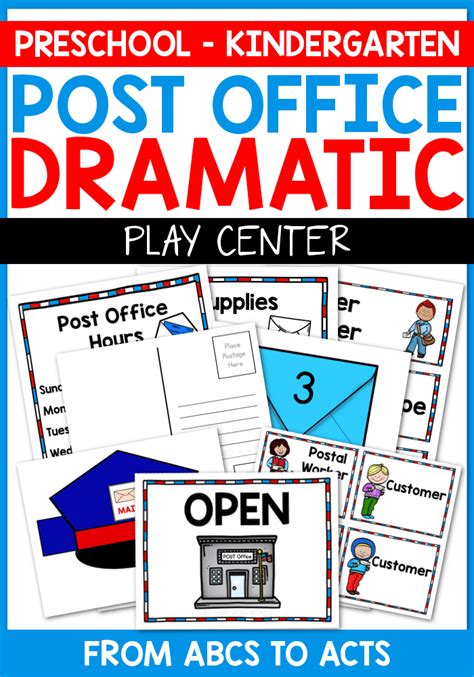 post office dramatic play center  abcs  acts