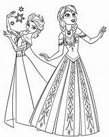 Elsa Coloring Pages Kids Frozen Printable Princess Disney sketch template