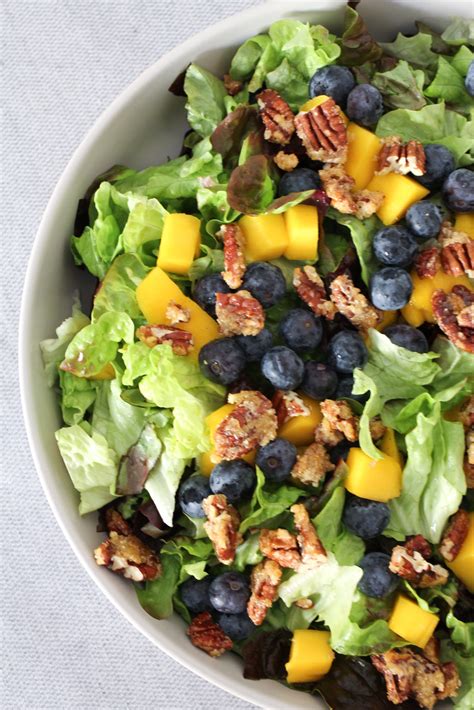blueberry  mango salad  balsamic honey dressing  bountiful kitchen