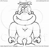 Sasquatch Drunk Bigfoot Dumb Clipart Cartoon Cory Thoman Outlined Coloring Vector sketch template