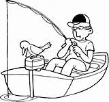 Coloring Pages Boat Printable Row Fishing Motor Fisherman Canoe Clip Clipart Kids Template Library Getcolorings Comments sketch template