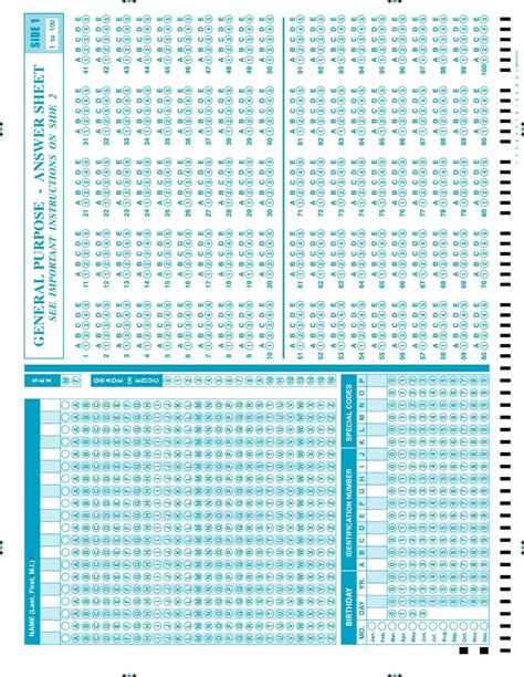 scantron  compatible testing forms  sheet pkg  pdp school