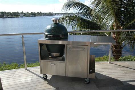 large on ocean big green egg table grill table outdoor decor