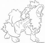 Arcanine Coloring Pokemon Pages Printable sketch template