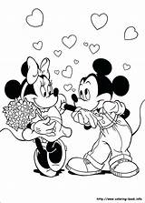 Minnie Mickey Coloring Pages Kissing Mouse Getcolorings sketch template