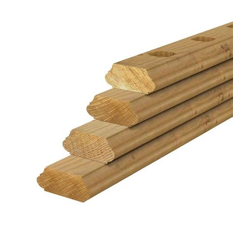 ft pressure treated routed hand rail  pack   home depot