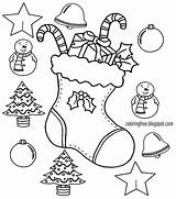Christmas Drawing Coloring Pages Kids Printable Color Sock Drawings Socks Winter Ornament Simple Santa Claus December Candy Paintingvalley Eve Burning sketch template