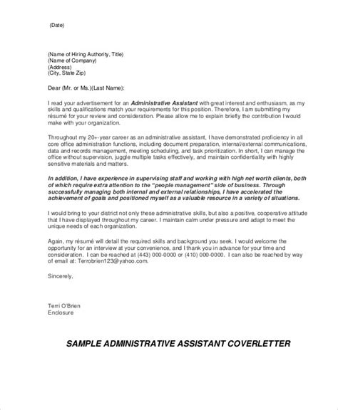 free 9 administrative cover letter templates in ms word pdf