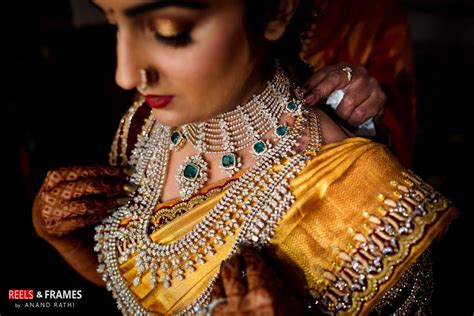 photo of south indian bride in diamond jewellery