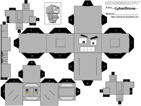 angry robot paper toy  printable papercraft templates
