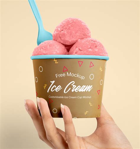 ice cream cup mockup behance