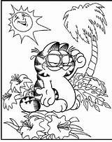 Coloring Summer Pages Disney Kids Garfield Beach Colouring Vacation Printable Relax Holiday Glasses Adult Cartoon Color Vacations Getcolorings Coloringkidz Dari sketch template