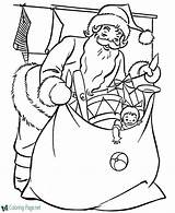 Santa Coloring Christmas Pages Claus Color Bag Gifts Printable Colouring Print Preparing Book Drawing Clipart Gift Toys Morning Online Presents sketch template