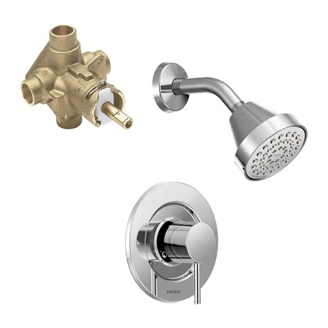 moen align single handle  spray shower faucet trim kit  valve  chrome valve included