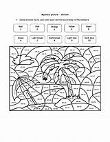 Worksheets Division Mystery Coloring Math Island Grade Puzzle Long Multiplication Worksheet Color Printable Number Nology Teach 3rd Pages Getaway Activities sketch template