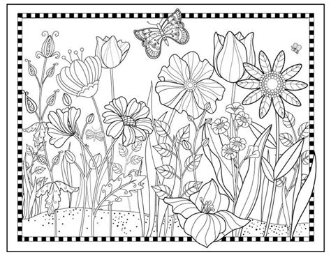 printable flower garden coloring pageflowers  color etsy