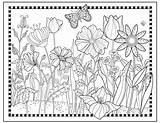 Garden Coloring Flower Color Printable Butterfly Magical Pages Flowers Fun Drawing Etsy Pretty Print Book Zoom Click Floral Sold sketch template