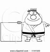 Belt Coloring Chubby Karate Man Clipart Cartoon Sign Cory Thoman Outlined Vector 2021 sketch template