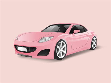 pink sports car   pink background vector   vectors