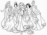 Principesse Colorare Disegni Princesas sketch template