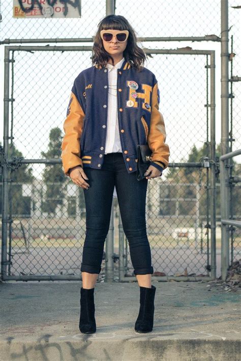 how to look stylish in a varsity jacket stylecaster hipster mode
