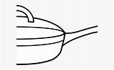Clipart Frying Pan Coloring Line Clipartkey sketch template