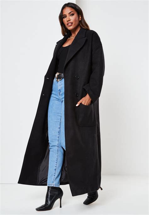 black oversized formal coat missguided