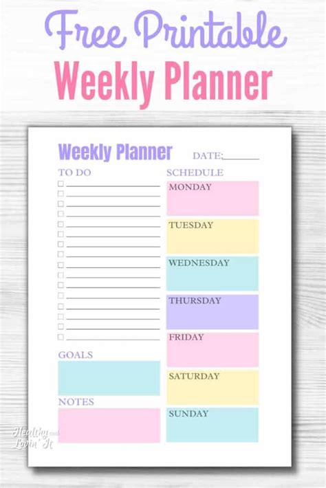 cute kawaii weekly planner template