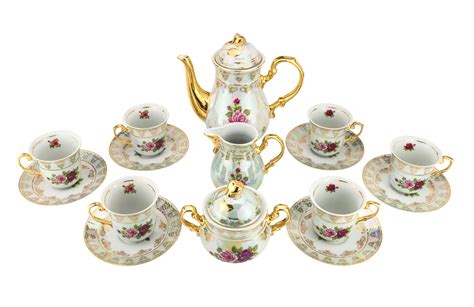 pieces british porcelain tea set floral vintage china coffee set