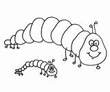 Caterpillar Coloring Outline Clipart Pages Kids Cliparts Library Popular sketch template