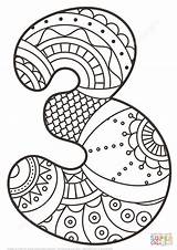 Coloring Number Pages Zentangle sketch template