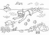 Unterwasserwelt Malvorlage Unterwasser Taucher Subacqueo Ausmalbild Nuotano Creatures Diving Jungs Squalo Boek Malen Ecologiae Overzicht Onderwaterwereld Aquariumvissen Zwarte Witte Exotische sketch template