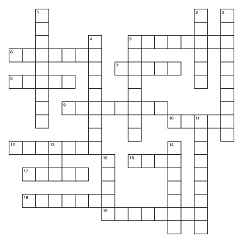 printable blank crossword puzzle template