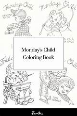 Coloring Famlii Child Mondays Book Monday Pages Vintage Kids Sheets Pdf sketch template
