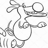 Frisbee Coloring Cartoon Vector Dog Getcolorings Pages Getdrawings sketch template