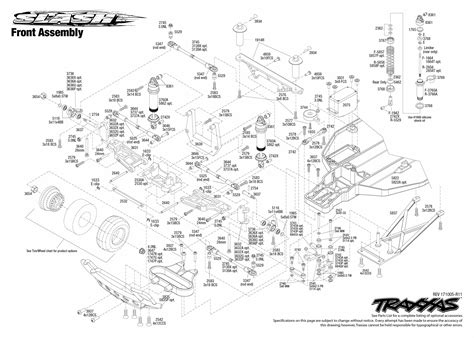 traxxas slash  front assembly exploded view traxxas