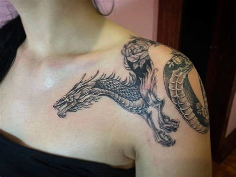 shoulder dragon tattoo designs female pic mathematical
