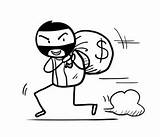 Money Theft Bag Drawing Running Hand Doodle Cash Robber Vector Stick Figure Away Illustration Drawn Stock Getdrawings Search sketch template